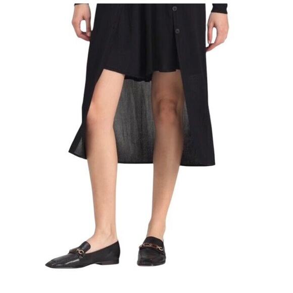 Tory Burch Size 8.5 Perrine Loafer Shoes Square Toe Logo Leather Perfect Black - Picture 3 of 16